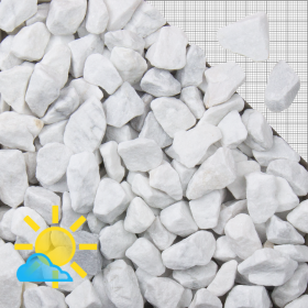 Ziersplitt Carrara (Marmor) weiß,
 16-22 mm
