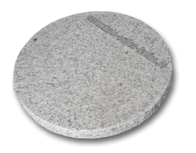 Trittplatte/Trittstein - rund, Granit hell-grau