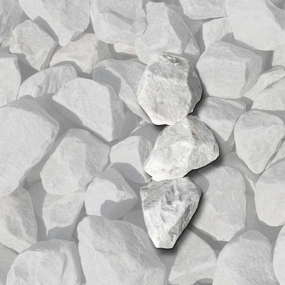 Mustersteine der 
Gabionenfüllung Carrara Bruchstein