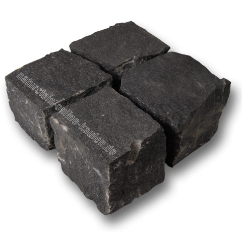 Schwarze Granit Pflastersteine 15/17 cm
