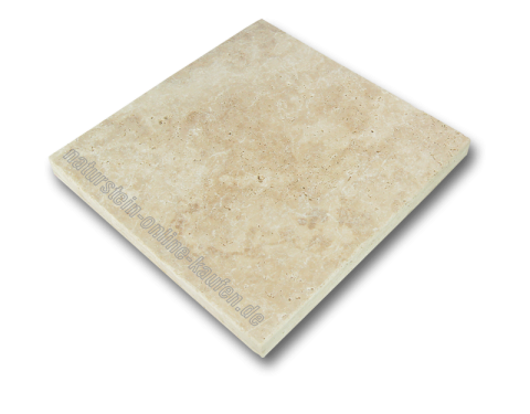 Terrassenplatten Travertin beige-braun, 40,6 x 40,6 x 3 cm
