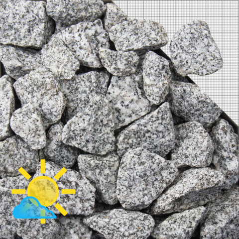Ziersplitt Granit hellgrau 16-32 mm  im BigBag-1000 kg