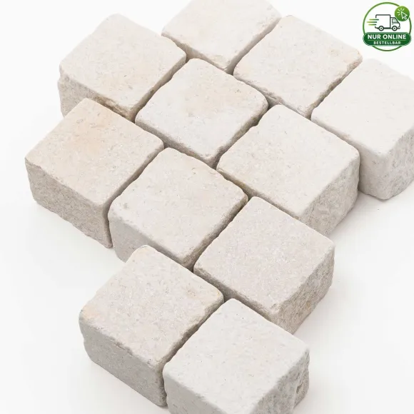 ADRIANICO Pflastersteine – hellbeiger Kalkstein für Wege und Gartenflächen