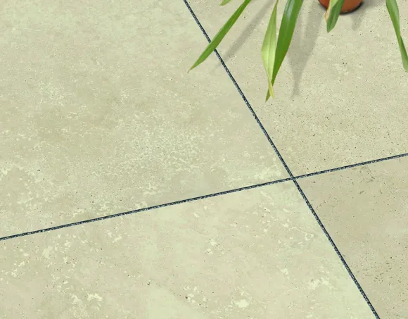 Feinsteinzeug Terrassenplatten vivo TIVOLI BEIGE - Travertinoptik beige