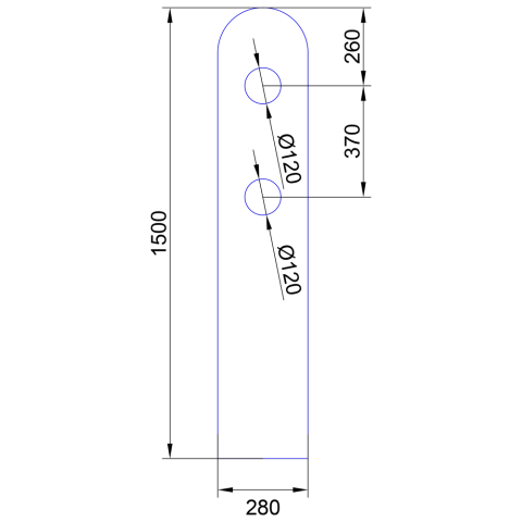 Granitsäule mit Loch 150x28x10 cm