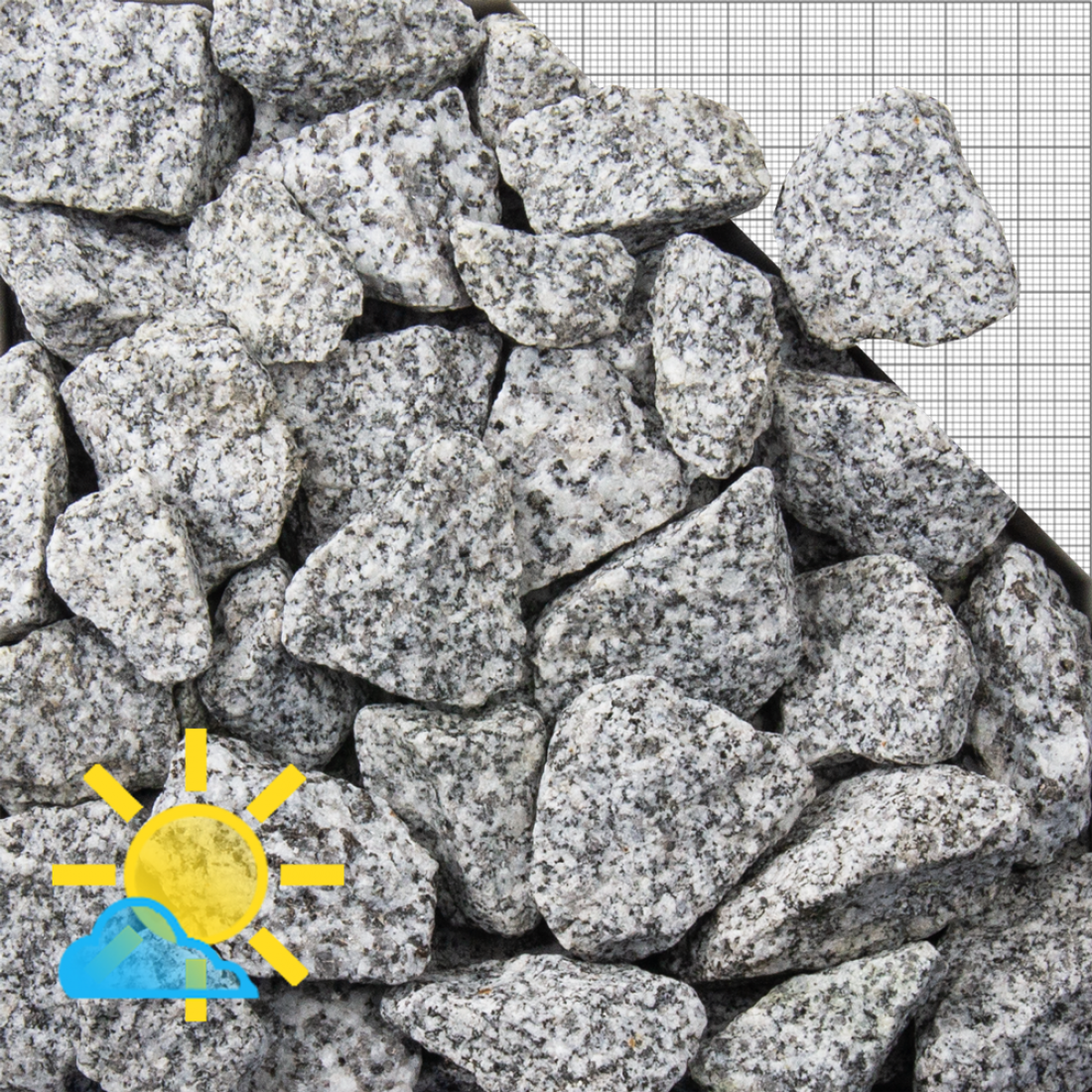 0,47€/1kg Granitsplitt Baltic Rot 16-32mm 25kg Sack Splitt Granit 