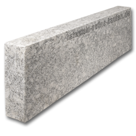 Leistenstein / Bordstein Granit hellgrau weiß-strukturiert, 100x30x10 cm Premium