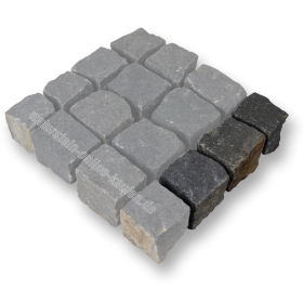 Muster der Pflastersteine
 
Basalt schwarz 4x6 cm