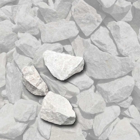 Mustersteine der 
Gabionenfüllung Marmor weiß