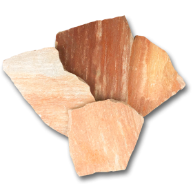 Polygonalplatten, Quarzit Rosso Bologna Extra, rot-bunt, 25 - 40 mm stark