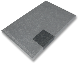 Handmuster von Terrassenplatten
 Basalt schwarz