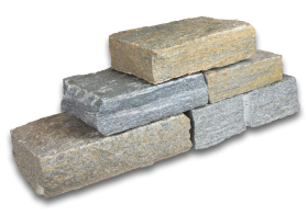 Mauersteine Luserna Gneis grau gemischt 18-25x8-12