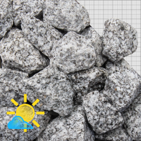 Ziersplitt Granit hellgrau 32-56 mm  im BigBag-1000 kg