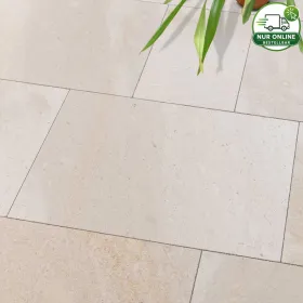 ADRIANICO Terrassenplatten – hellbeiger Kalkstein für Terrasse und Garten