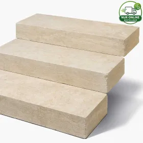 VIA ALBA Blockstufen aus beigem Kalkstein aus Ägypten allseits gesägt und aufgeraut, Format 15x35x100cm