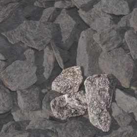 Mustersteine der 
Gabionenfüllung Gneis silber