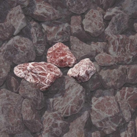 Mustersteine der 
Gabionenfüllung Rouge Royal