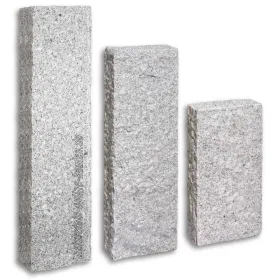 Granit Palisaden hellgrau G603 – gespalten und gespitzt