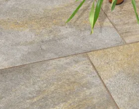 Keramik-Terrassenplatten EMPEROR Limerick Pearl · gold-silber