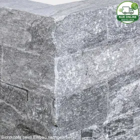 Mauersteine aus BIASCA Gneis – silbergrau-linierter Naturstein