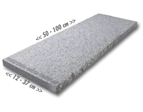 Stufenplatten Granit hellgrau 4 cm stark