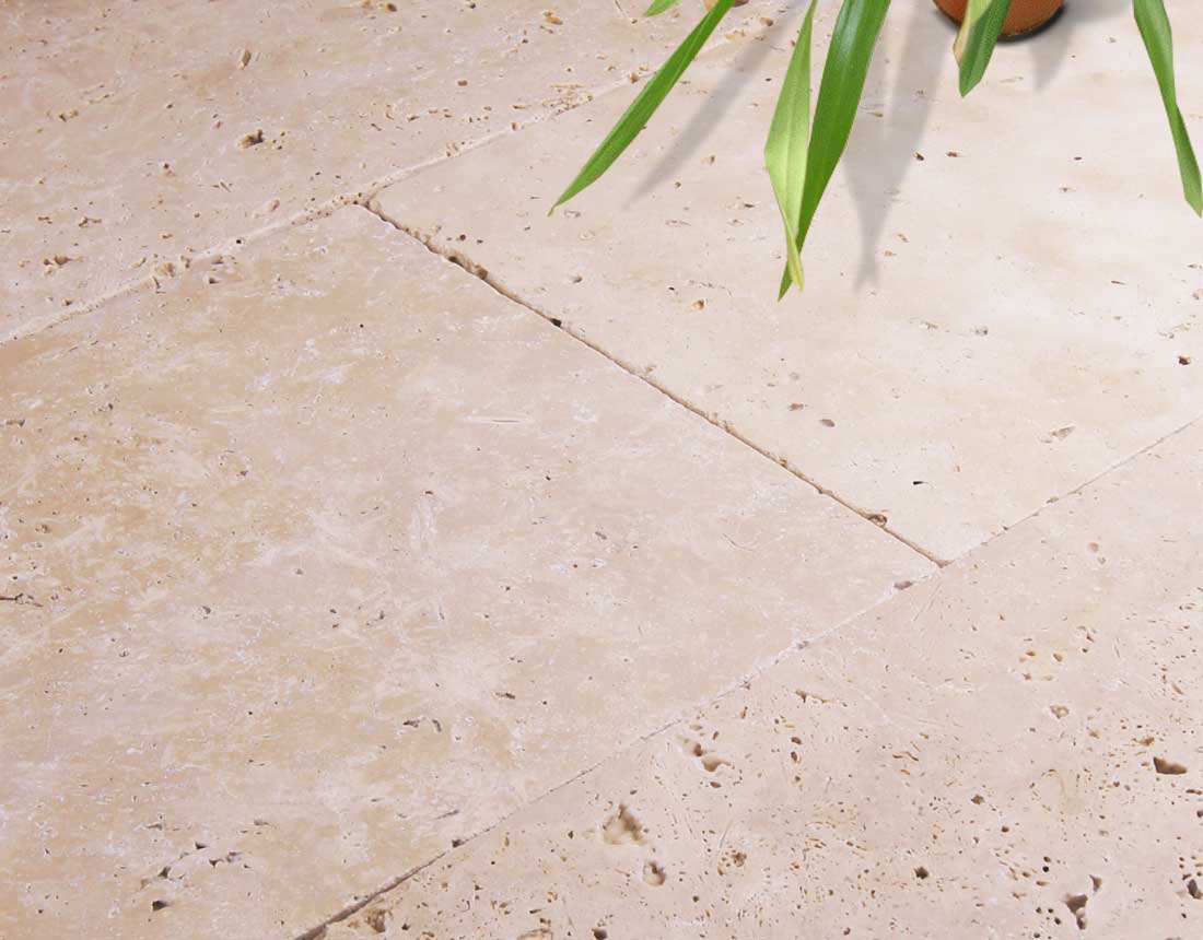 Terrassenplatten Travertin Classic, 40 x 40 x 3 cm