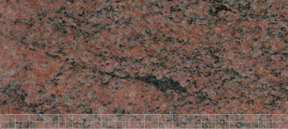 Multicolor Red Küchenarbeitsplatte Migmatit Granit Platte poliert 60cm 